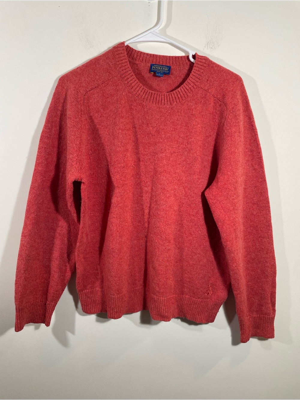 Pendleton wool crew neck sweater elbow patches L